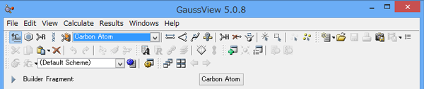 GaussianViewの分子構築ツール
