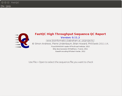 FastQCのGUI画面